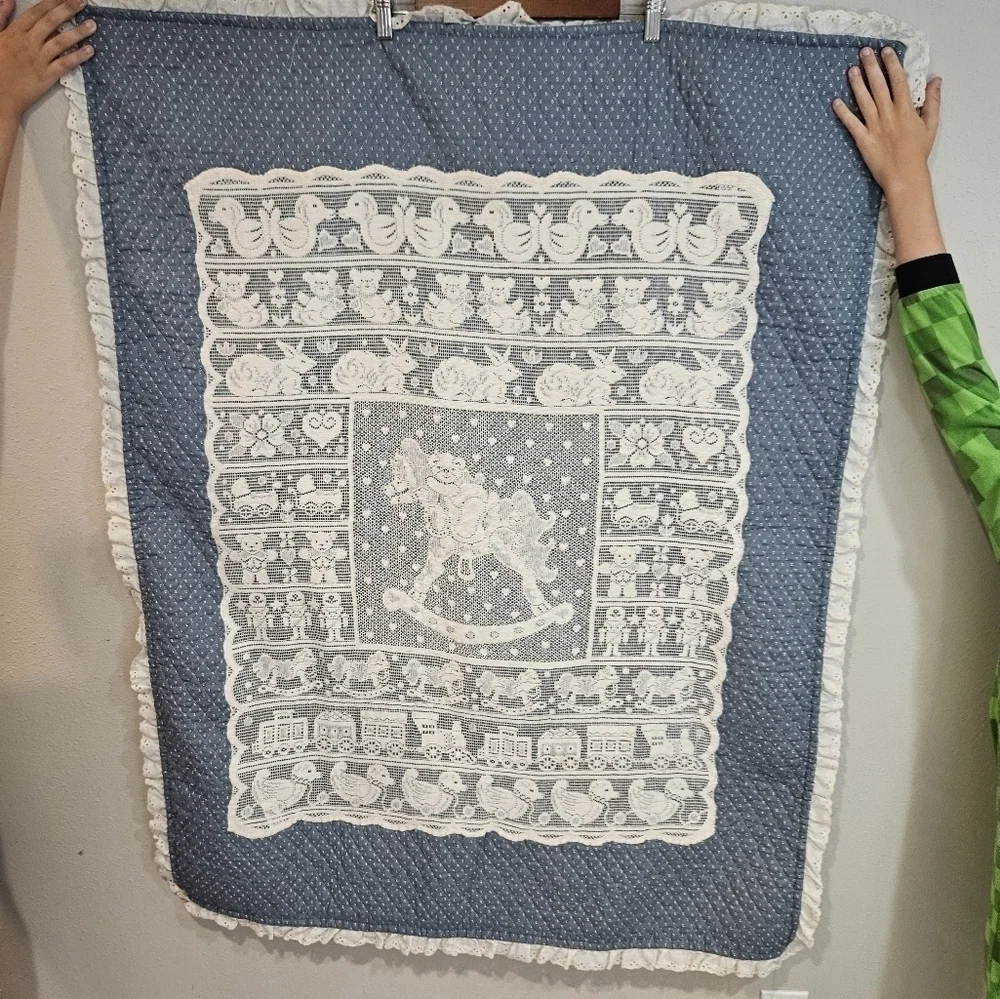 Vintage lace rocking horse quilt